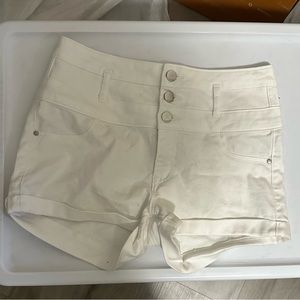 white high wasted shorts